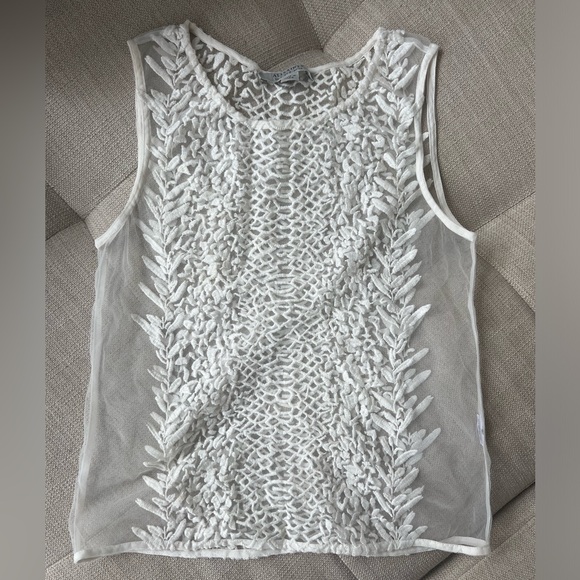 All Saints Sheer Embroidered Top Size US 2 - Picture 3 of 4
